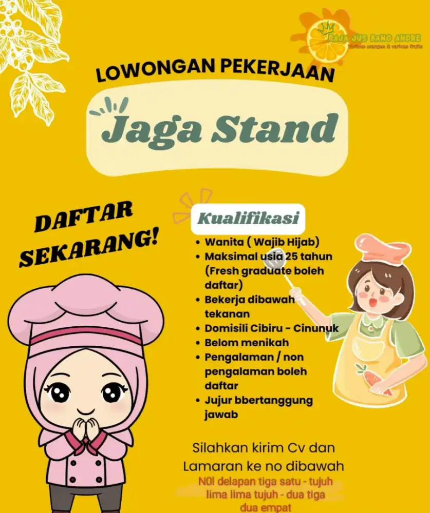 LOKER STAND JUS KHUSUS CEWEK