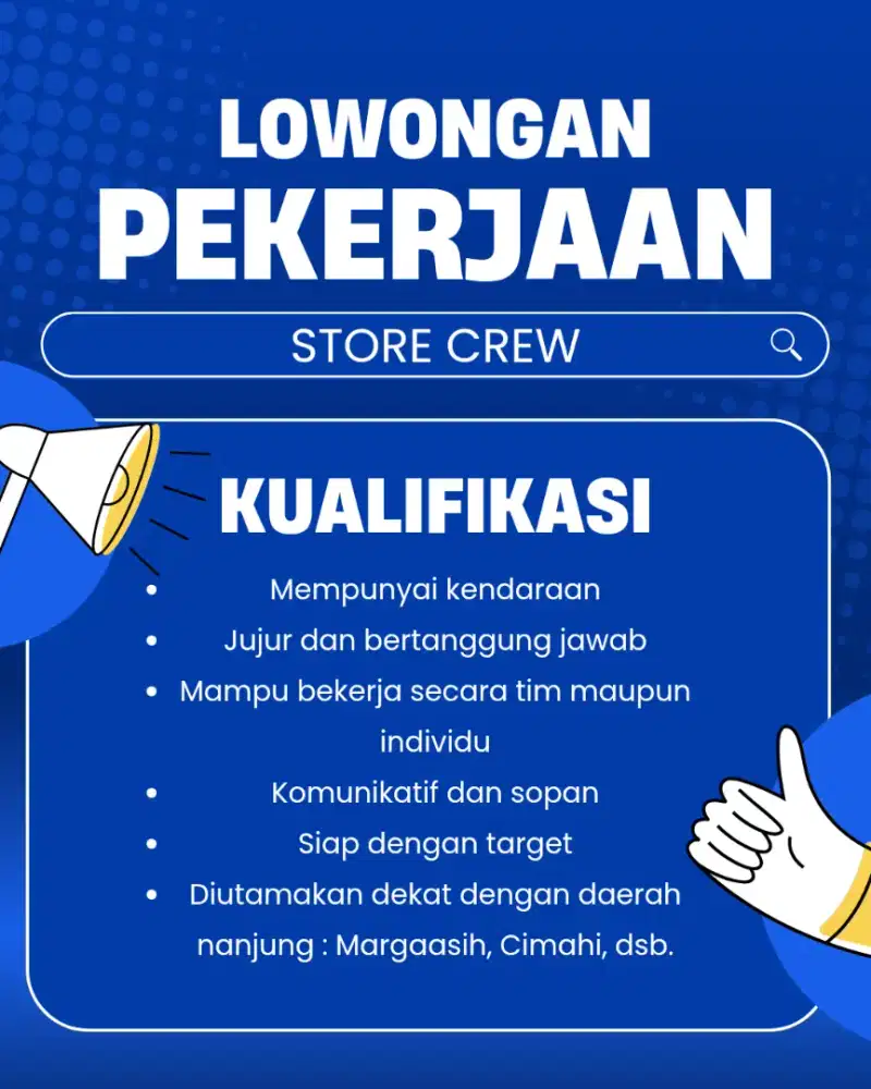 Loker untuk Store Crew