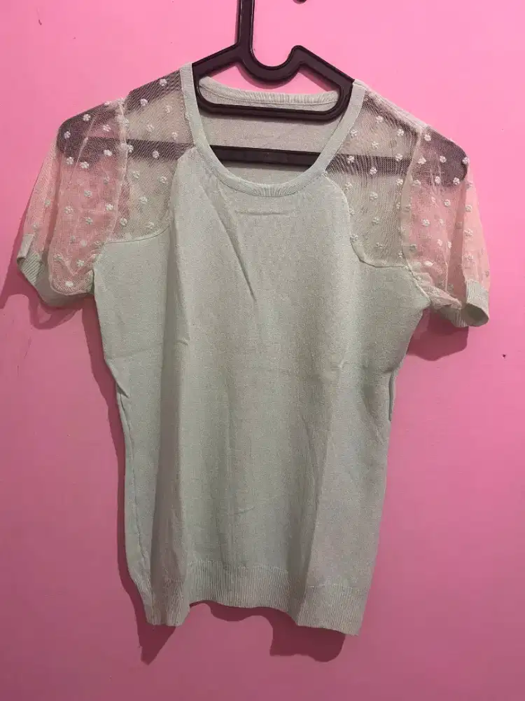 Atasan rajut hijau preloved