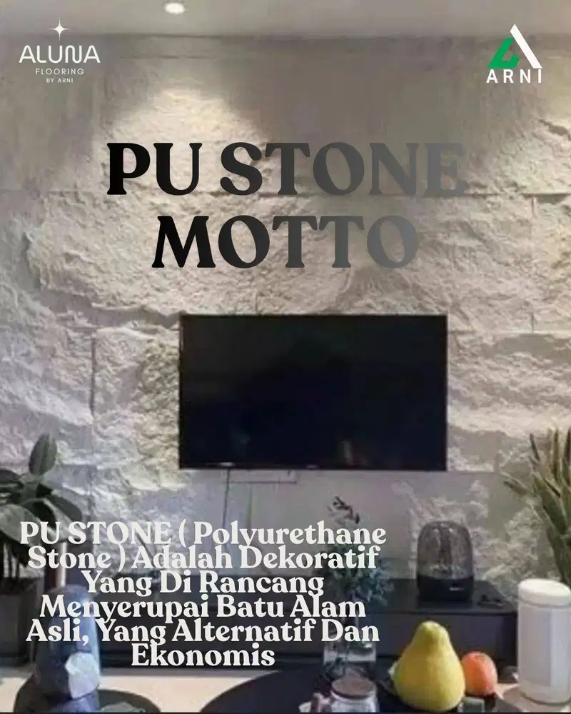 PU Stone Ukuran 60x120 Wall Stone | Hiasan Dinding Batu | Decorasi |
