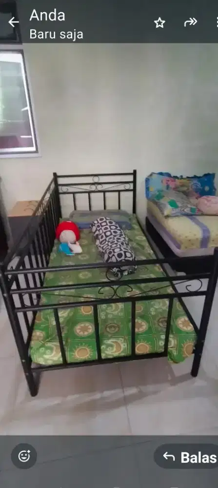 ranjang besi mulus 90*2mtr berminat wa