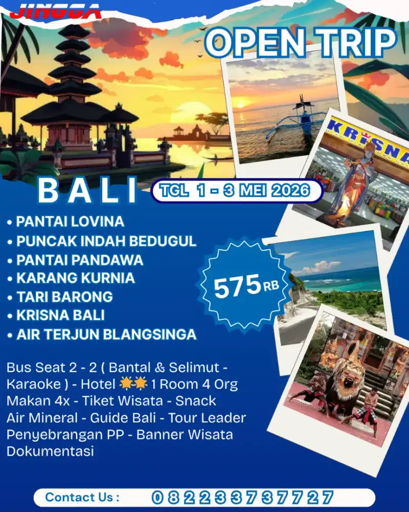 Open Trip Bali 1 - 3 Mei 2026