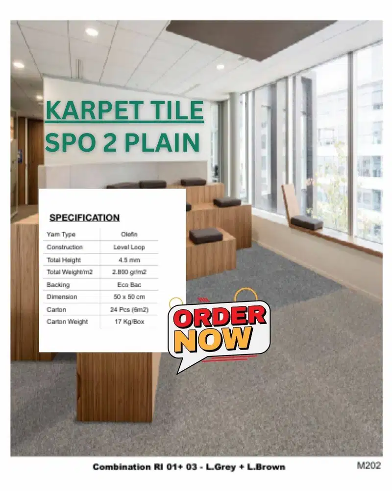 Karpet Tile Spo2 Plain | Karpet Kantor | Karpet Motif Abstrak