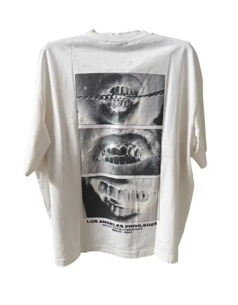 Kaos putih back gigi h&m xl