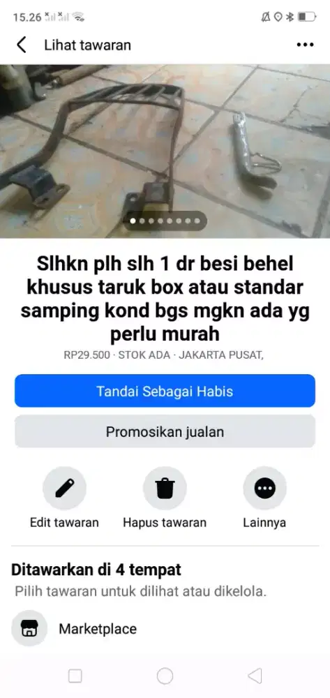 Slhkn plh slh 1 dr kelengkapan sepeda/motor kond bgs mgkn ada yg perlu