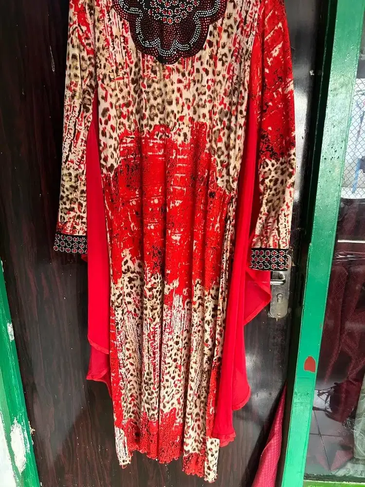 Dress gamus wanita bunga