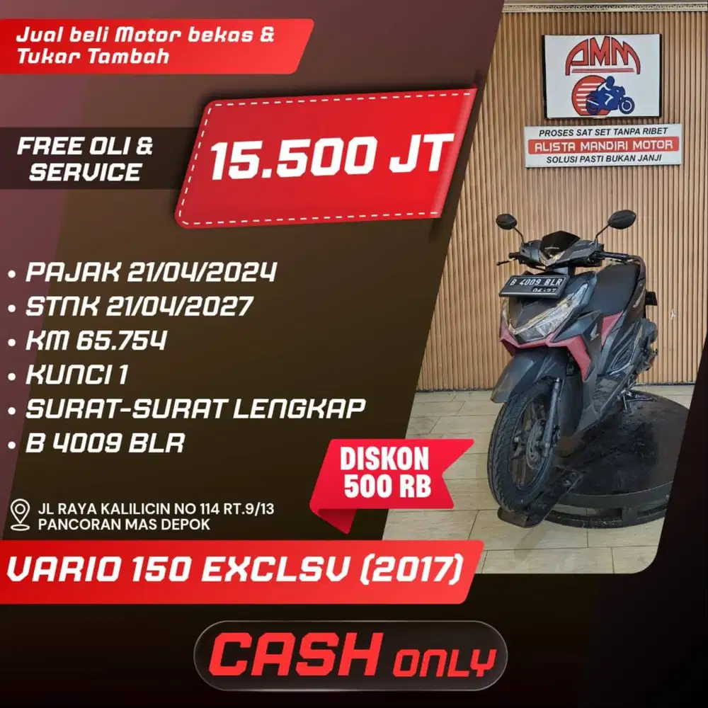 VARIO 150 EXCLSV 2017 CC 0% KREDIVO TOKPEDIA SPAYLATER INDODANA GOPAY