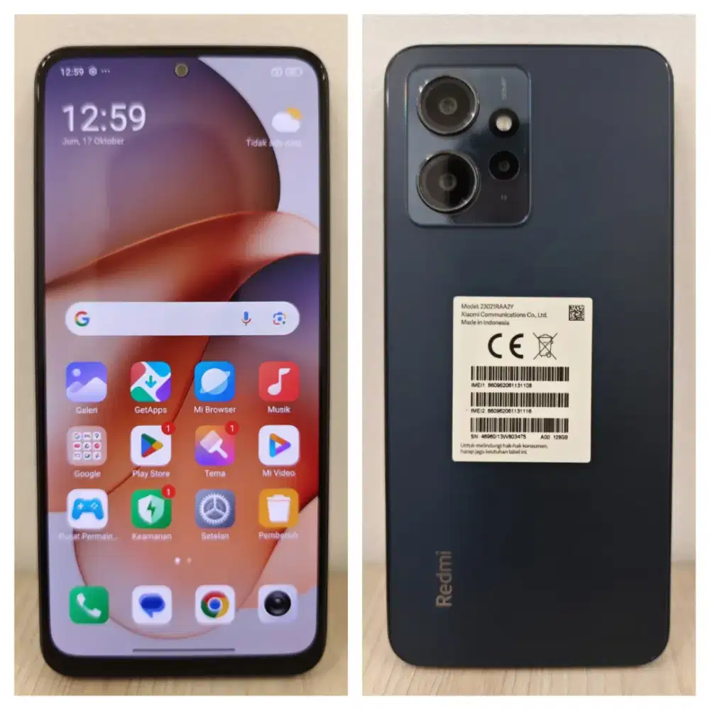 XIAOMI REDMI NOTE 12 RAM 8/128 FULLSET SUPER MULUS NO MINUS