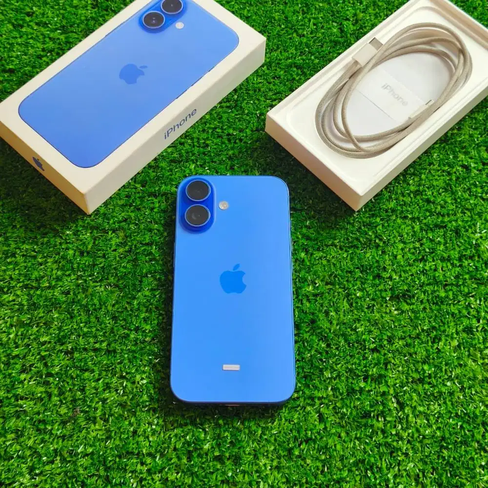 iPhone 16 128Gb Ultramarine Kondisi 98% pemakaian BH 97% Fullset Ori