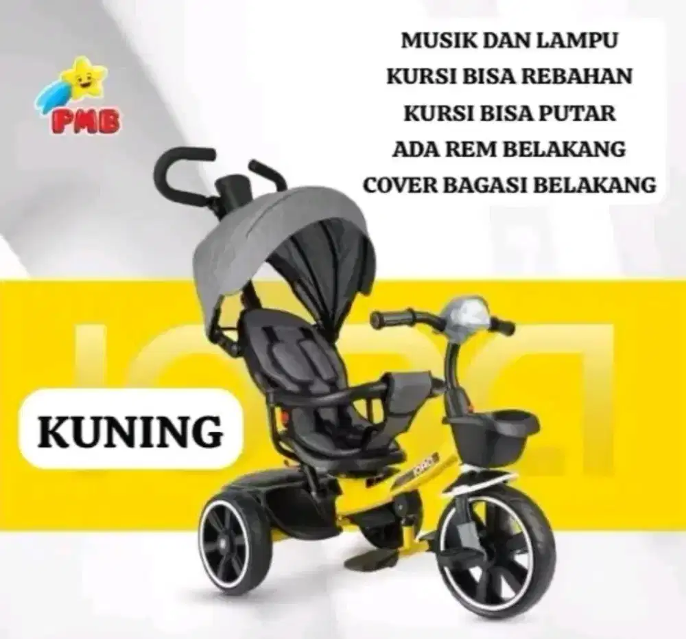 Sepeda stoller Iora t16 sudah bsa sdkt rebahan, lengkap musik n lampu
