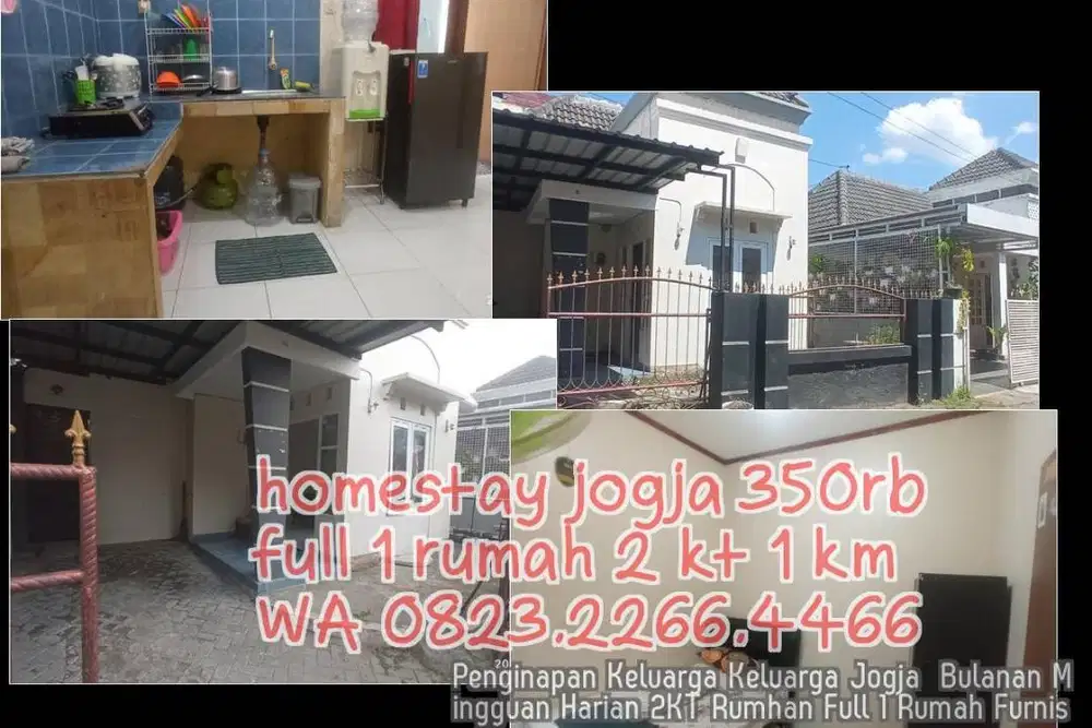 Penginapan Keluarga Keluarga Jogja  Bulanan Mingguan Harian 2KT Rumhan