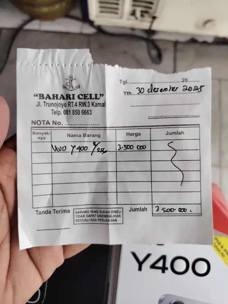 VIVO Y400 LIKE NEW MASIH SEMINGGU