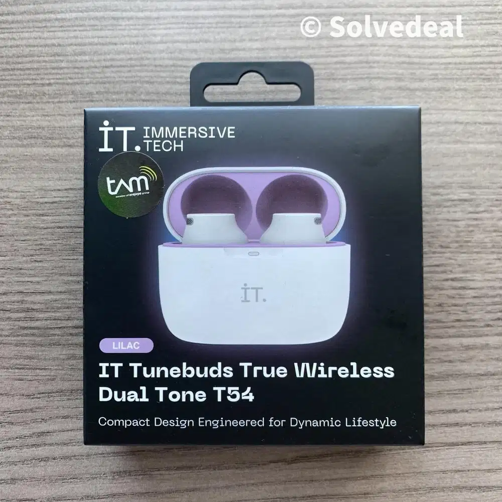Earphone IT Tunebuds TWS T54 Lilac – Baru | Garansi Resmi 18 Bulan