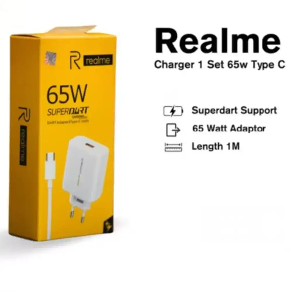 Charger Realme 65W Type C SUPERDART 65 Watt Original X7 Pro