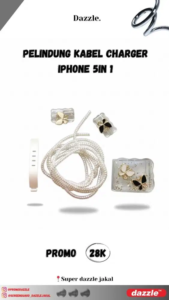 Pelindung kabel charger Iphone 5 in 1