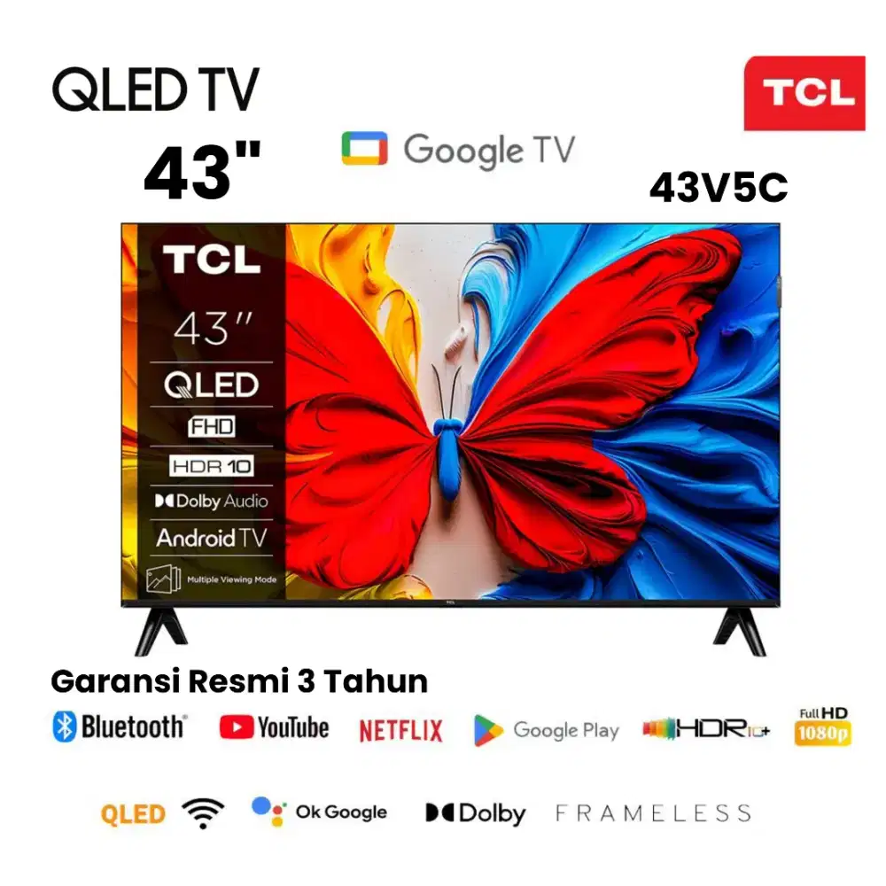 TCL QLED 4K 43 inch V5C FHD QLED HDR 10 Multiple Eye Care Dolby Audio