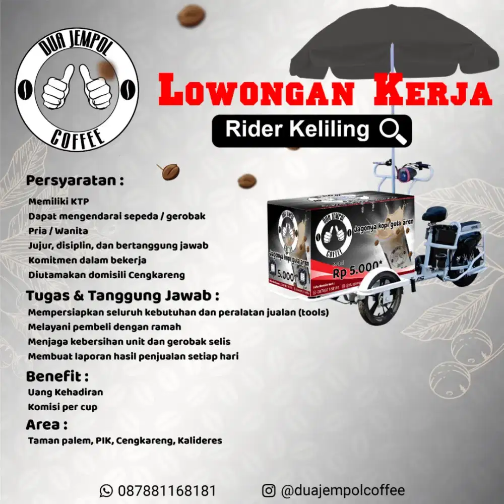 Dibutuhkan Rider barista keliling