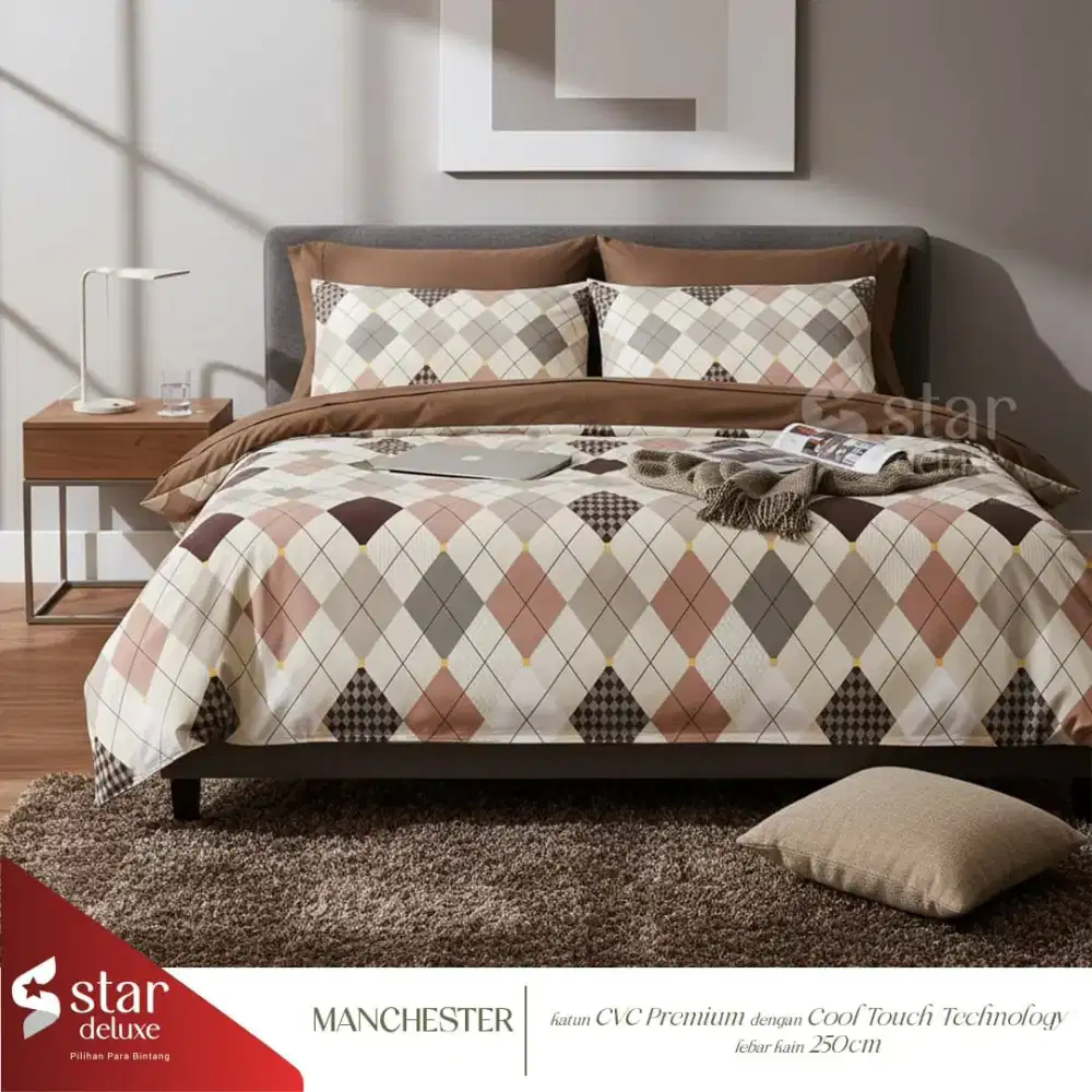 Seprei motif minimalis katun dingin
