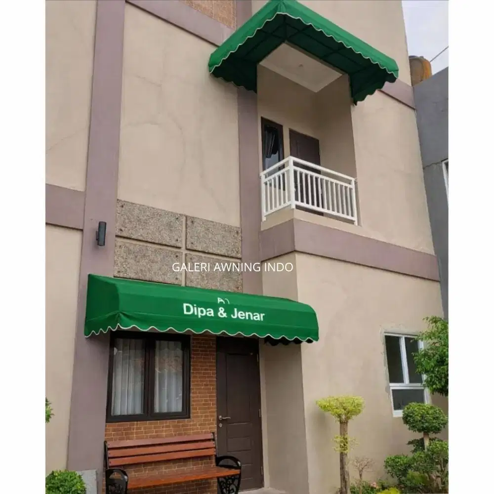 Kanopi Awning Hijau Elegan, Anti Panas & Hujan tukang ahli
