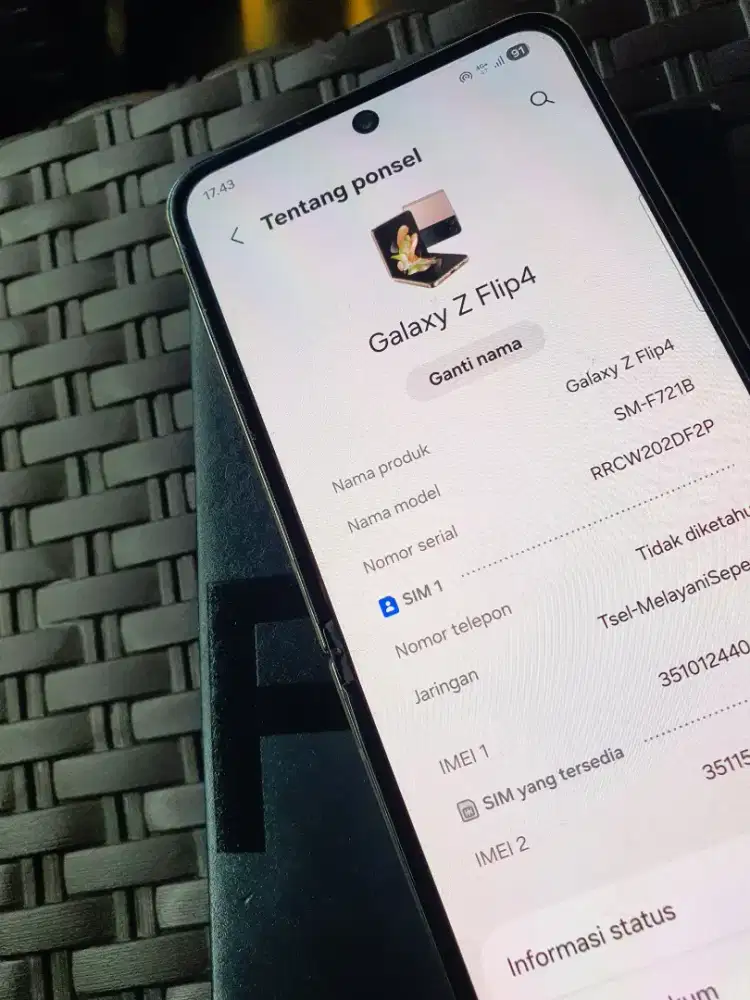 Samsung Z FLIP 4 256GB SEIN normal murah