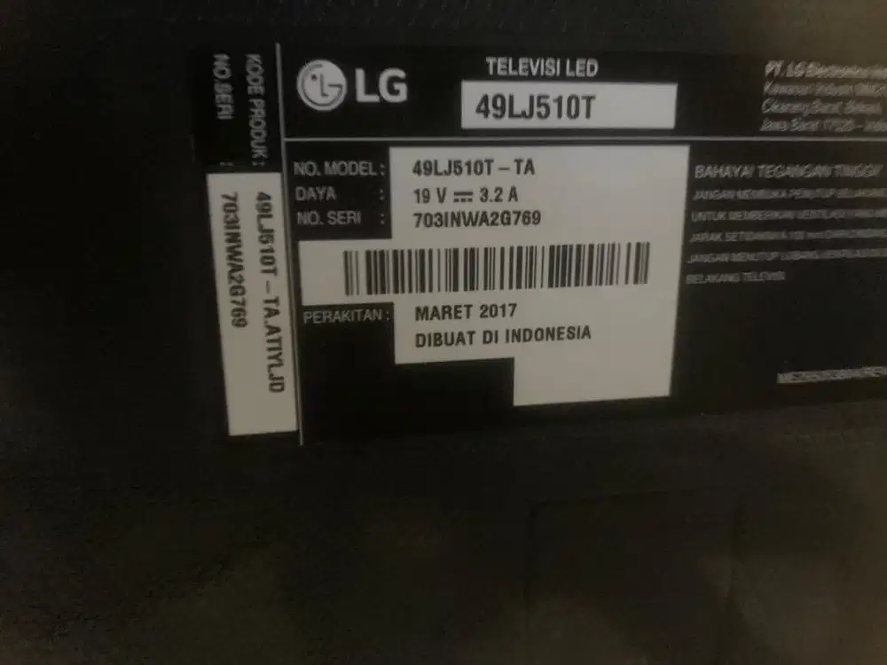 TV Lg 50 inch second