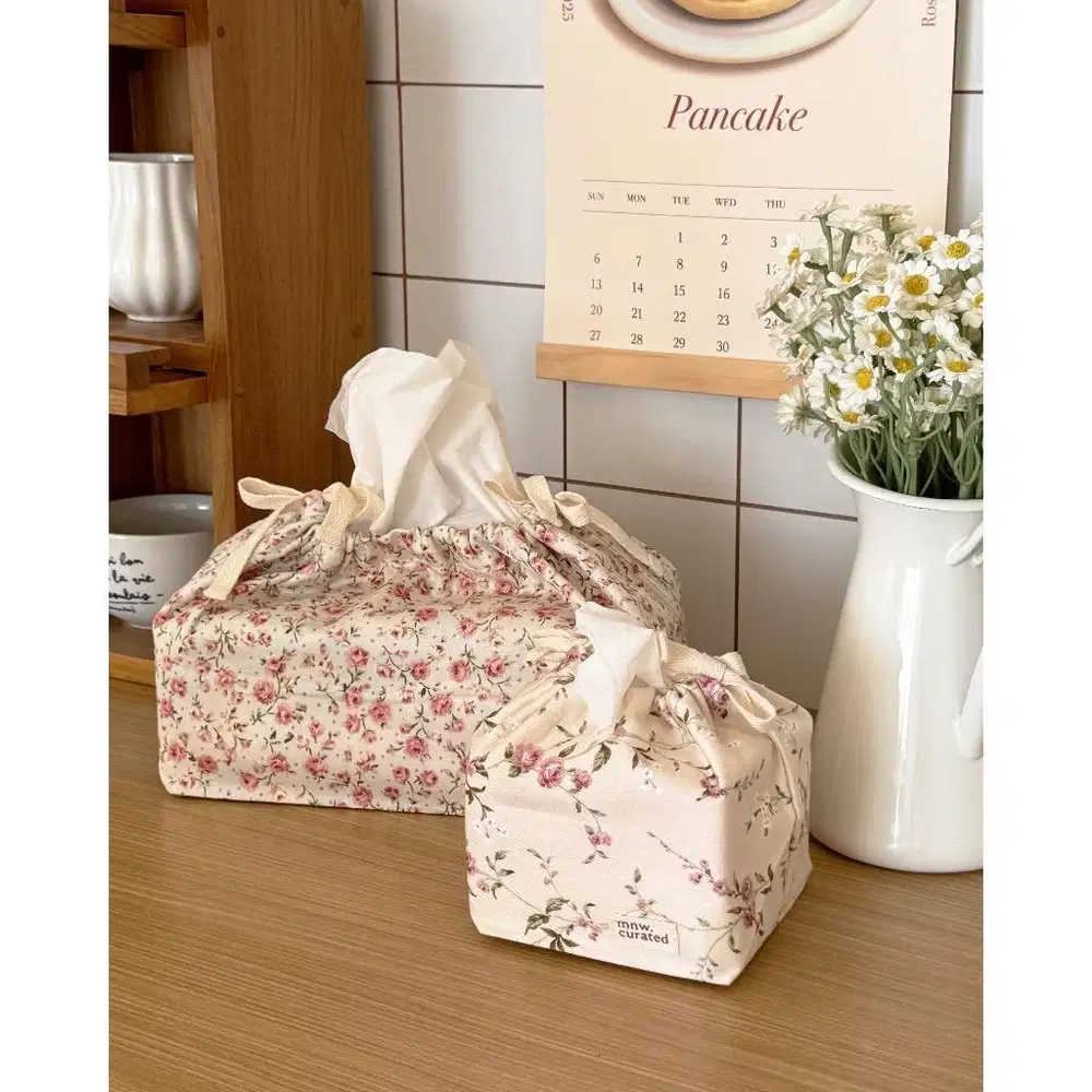 Floral Fabric Tissue Case - wadah tisu kain