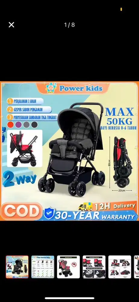 stroller bayi lipat 2 arah