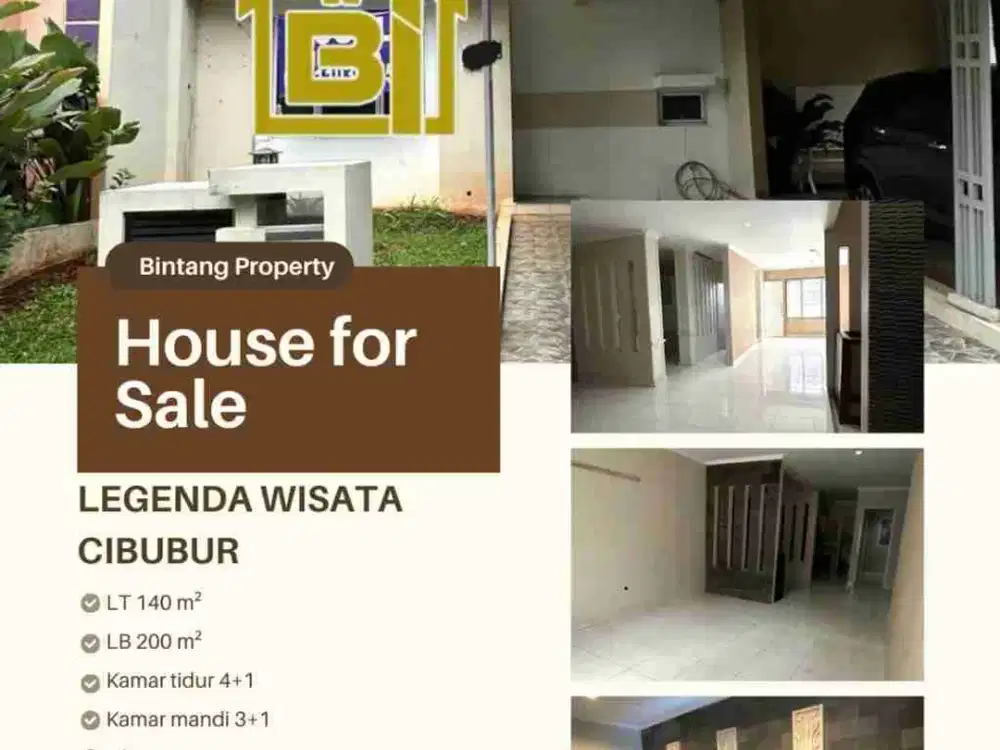 Dijual Rimah di Legenda Wisata Cibubur