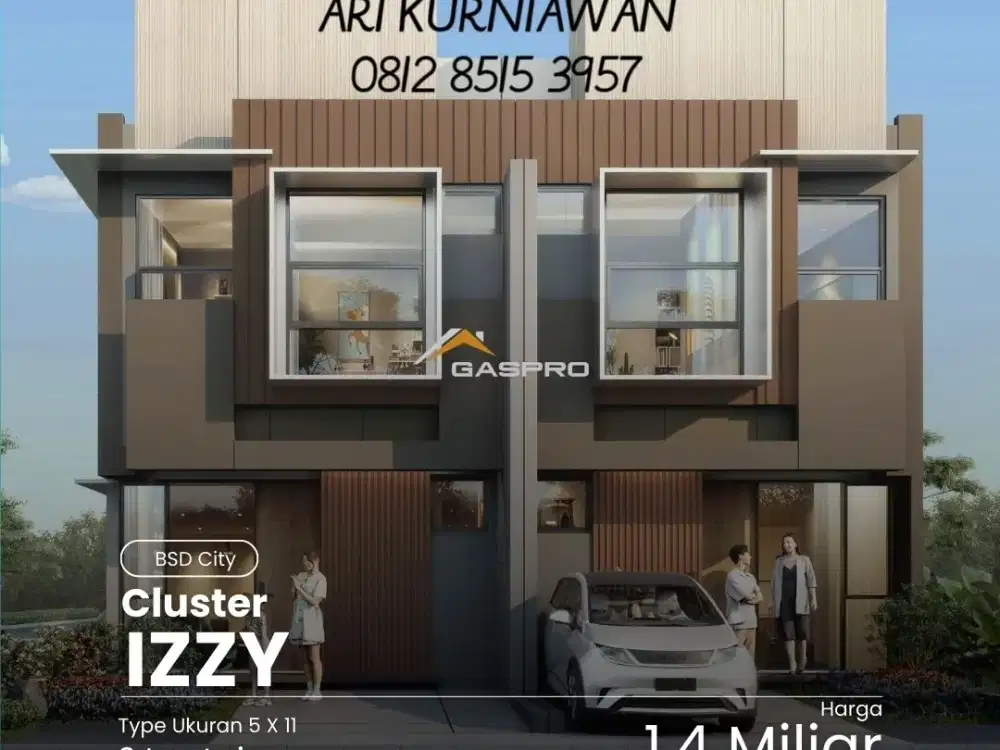CLUSTER IZZI DI CENTRAL BSD CITY! KAWASAN MEWAH SELANGKAH KE TOL & MALL EASTVARA 1,4MAN