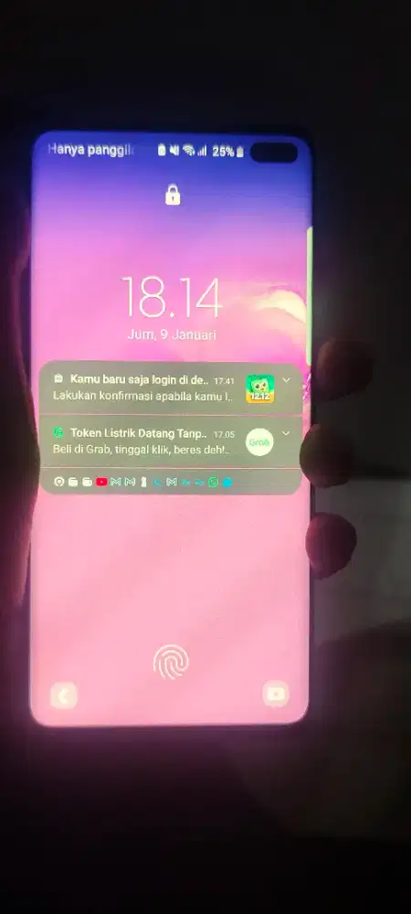 Samsung S10+ 8/128 Full Set Mulus. Minus Green Screen