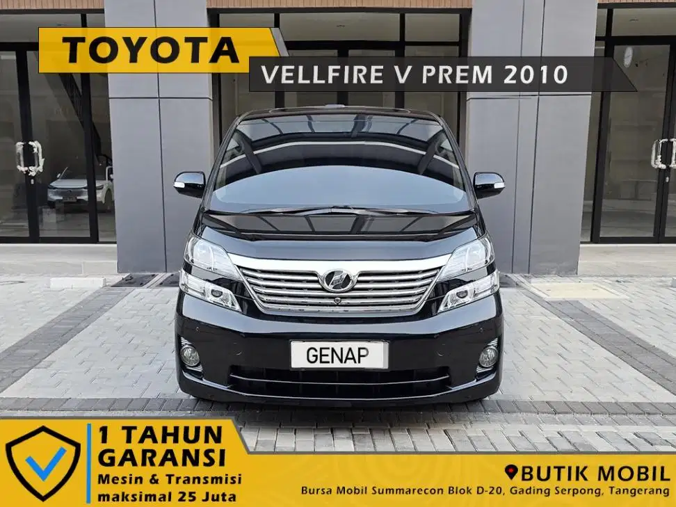Low Odo 57rb. Vellfire V Premium Sound AT 2010 Hitam