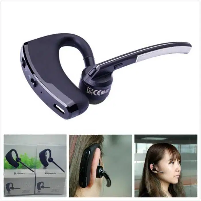 Headset Bluetooth V8 Lagend Voice Command Black Baru Earphone Hea Set