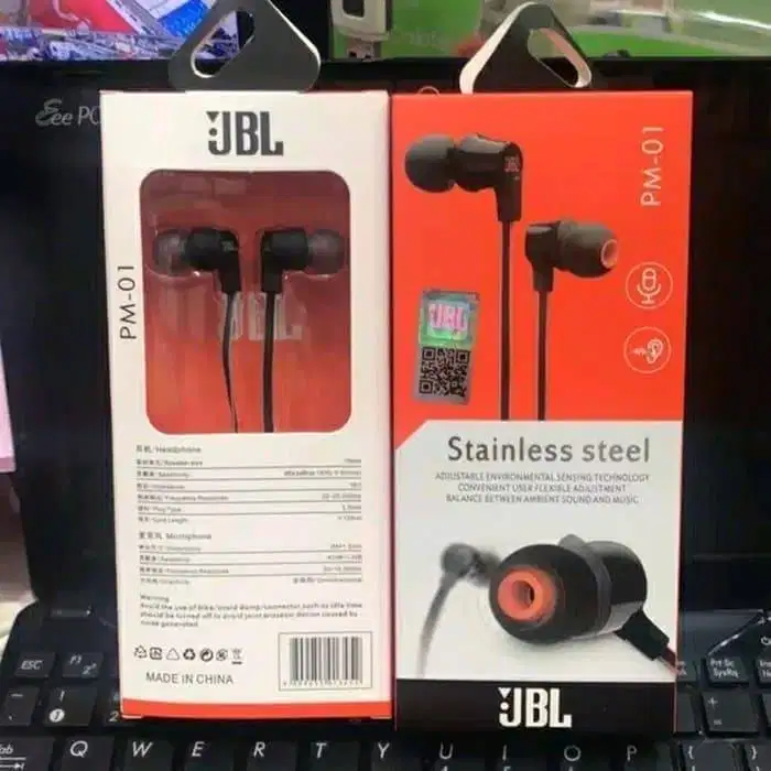Headset Handsfree Earphone JBL PM-01 Stainless Steel Super Bass Stereo