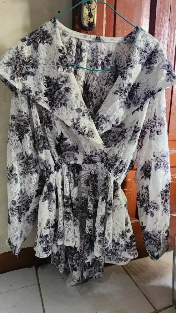 Brukat bunga rafell mix hitam abu