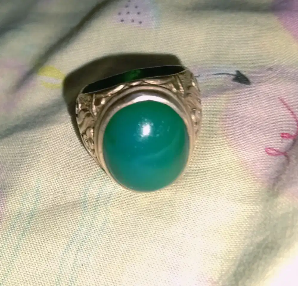 Batu bacan ring perak ukuran 22