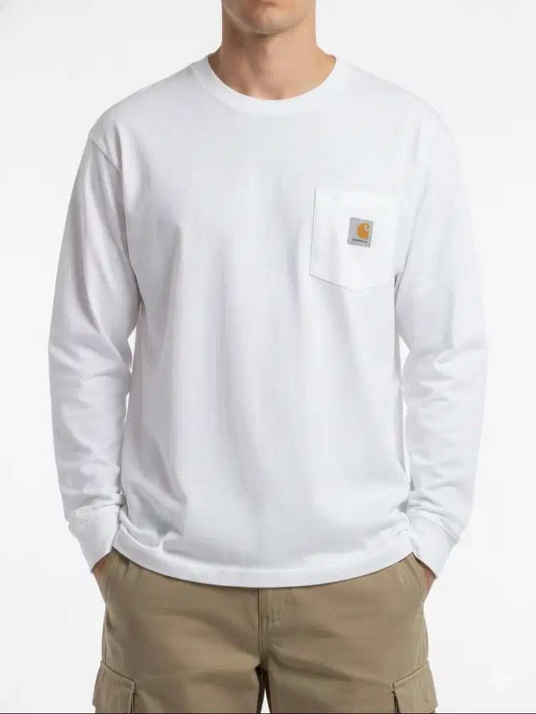 CARHARTT WIP L/S POCKET LONG SLEEVES T SHIRT - WHITE (XL)