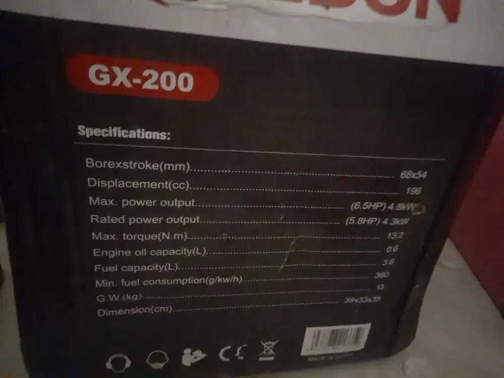 Mesin penggerak bensin serbaguna edon gx - 200