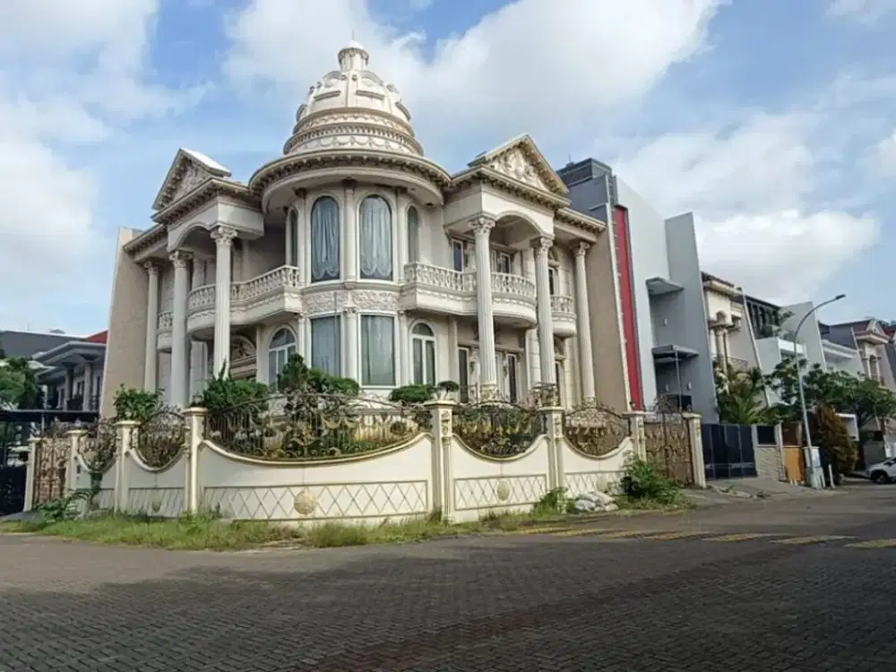 Rumah hoek Villa Gading Indah Kelapa Gading 407m 3,5 lantai, jalan sangat lebar