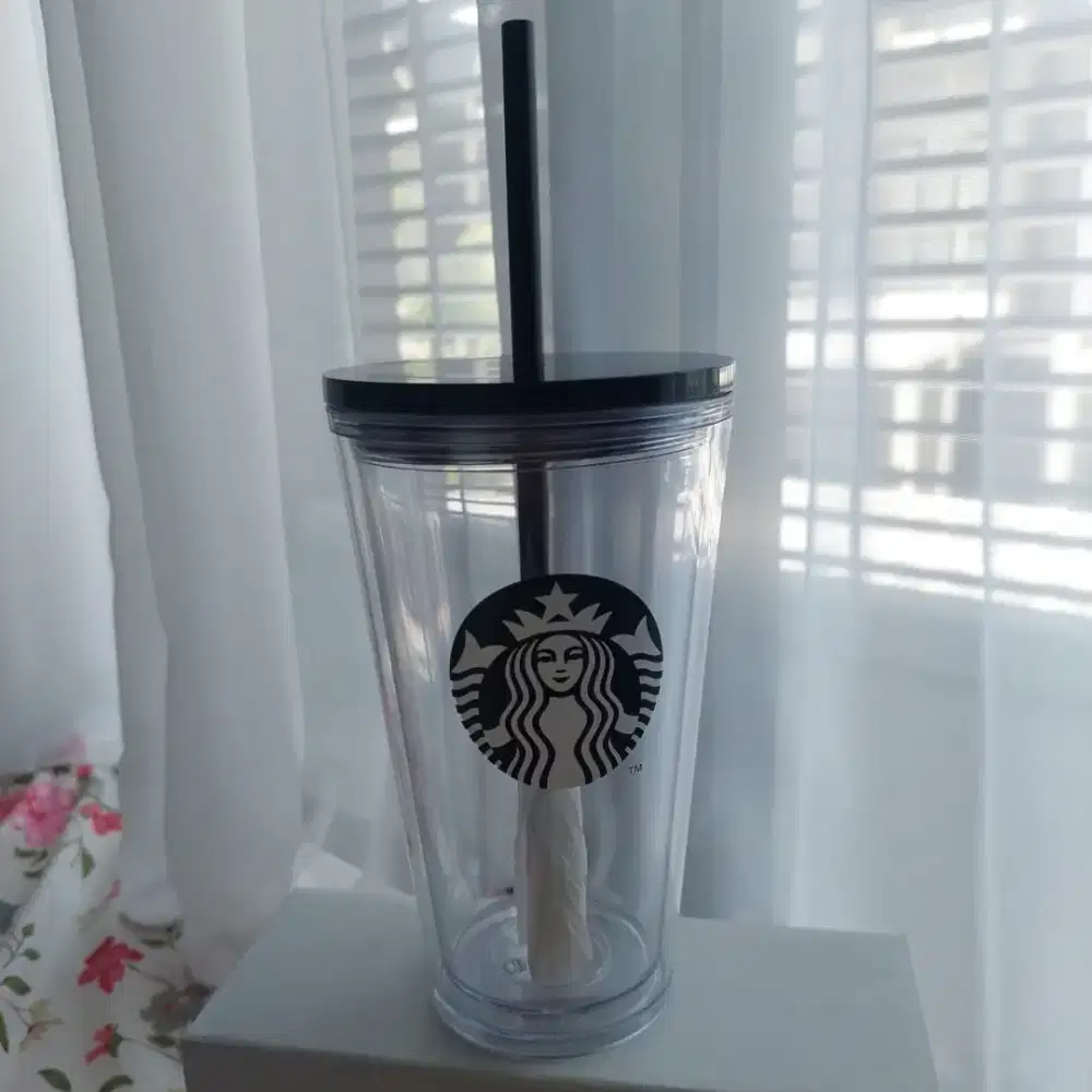 Tumbler starbucks cold cup black size 12 oz or tall