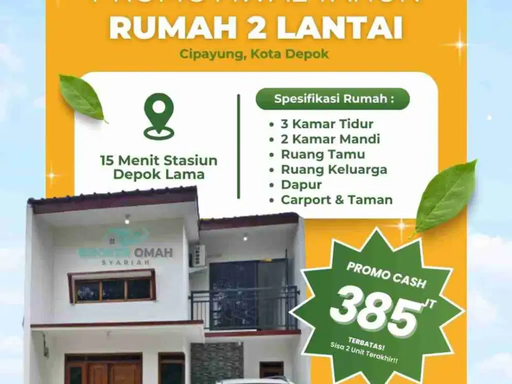 (HOT PROMO) Rumah Baru Di Cipayung Depok Murah , 2 Lantai (2 Unit Lagi) Siapa Cepat