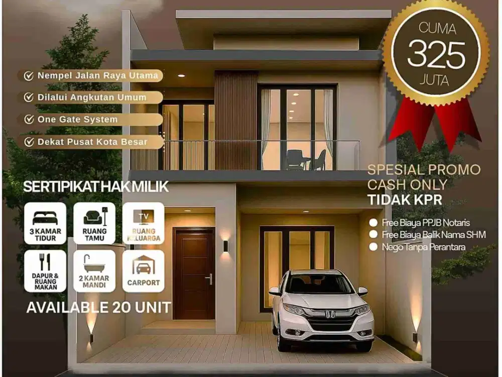 Town house aesthetic modern 2 Lantai citayam, Harga promo 280 Juta cash. tidak bisa KPR