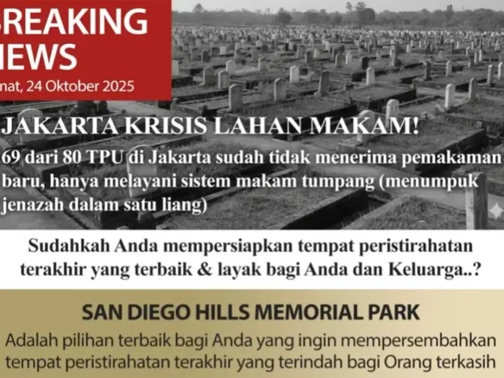 Makam Muslim Eksklusif San Diego Hills – Harga Takeover Terjangkau