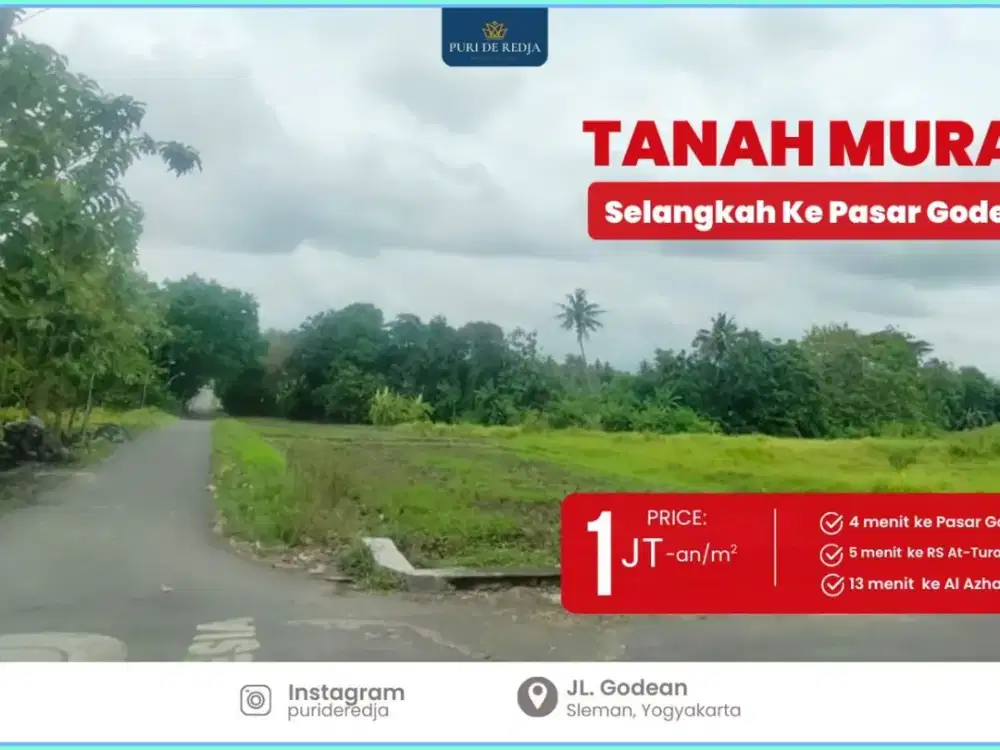 TANAH DIJUAL SLEMAN JL GODEAN AKSES LEBAR MANGKU ASPAL