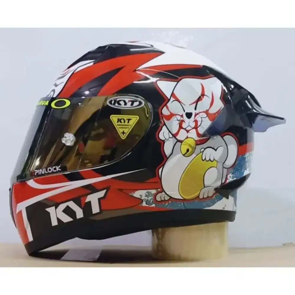 Helm KYT R10 kabuki cat Paket Ganteng