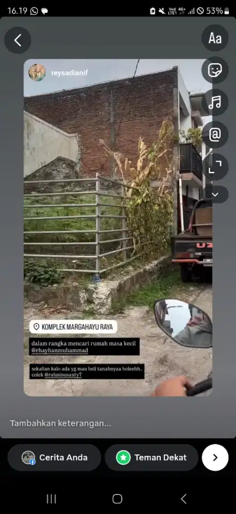 Jual tanah perumahan posisi Hook strategis dan jalan lebar 2 mobil