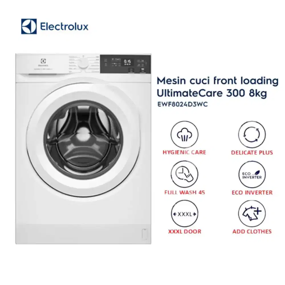 Mesin cuci electrolux 8kg inverter 350watt