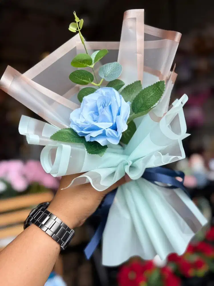 Bouquet Buket Buket Bunga Single Rose Kado Hadiah Gift Ultah Wisuda