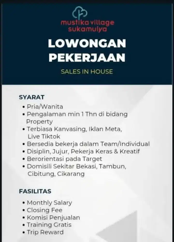Loker mustika village sukamulya