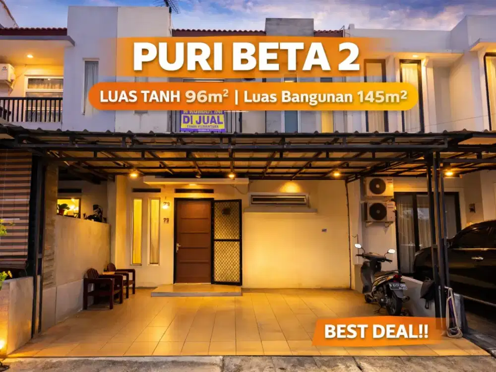 Hunian Nyaman Puri Beta 2 – Rumah 2 Lantai, 4 KT, Bonus Kitchen Set & AC