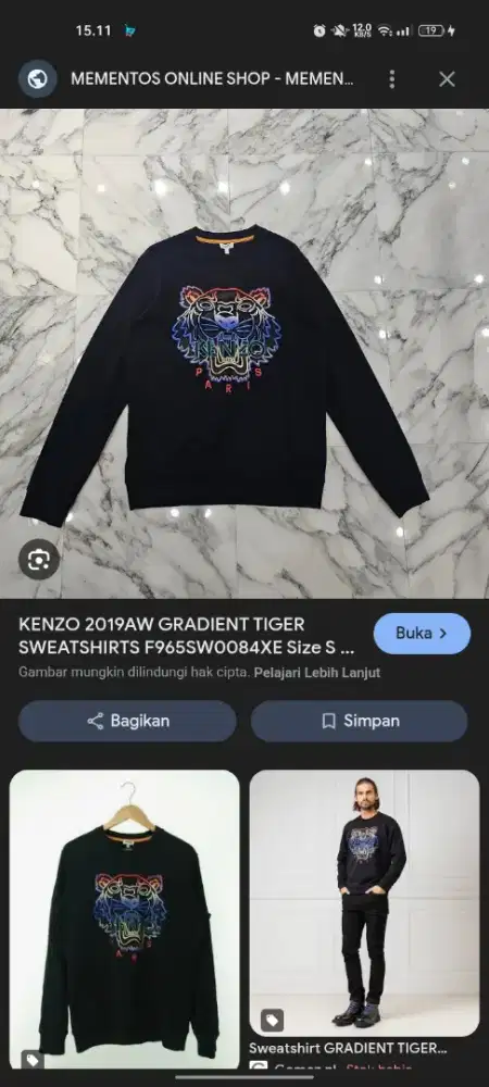 kenzo crew neck pria